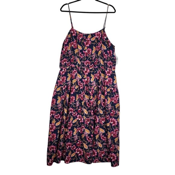 Old Navy Dark Floral Dress Women's 2XL Pink Black Fairy Sleeveless Whimsigoth - Picture 3 of 12
